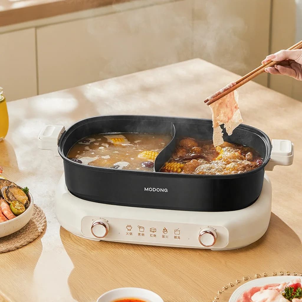Razdijeljeni električni hot pot 7L s dvostrukom kontrolom temperature