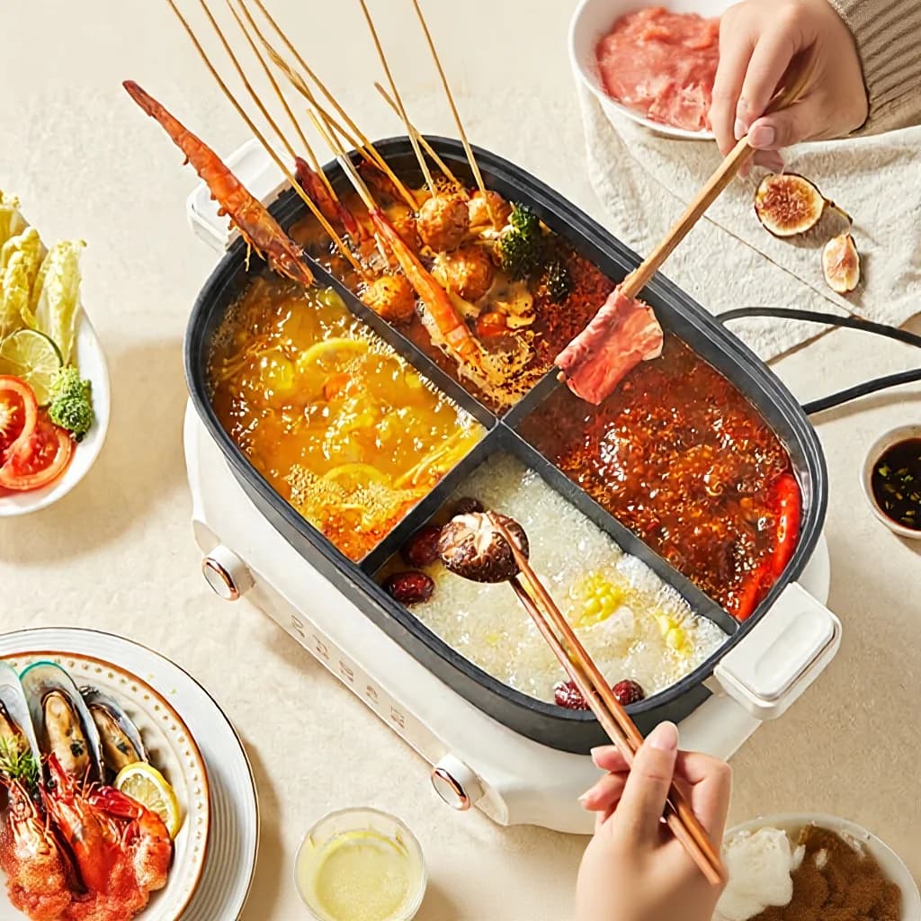 Razdijeljeni električni hot pot 7L s dvostrukom kontrolom temperature