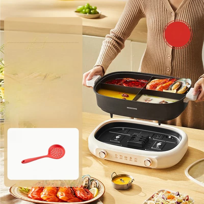Razdijeljeni električni hot pot 7L s dvostrukom kontrolom temperature