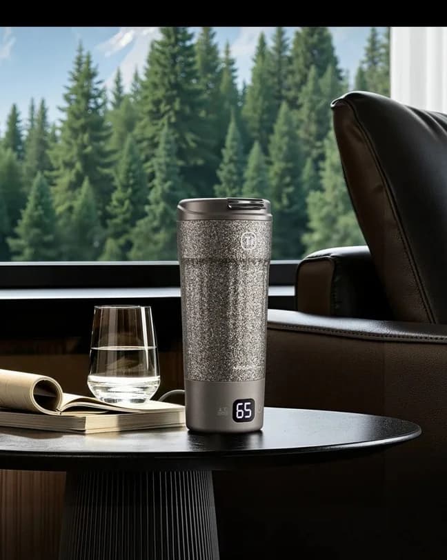 Titanium električna putna šalica 400ml s prikazom temperature