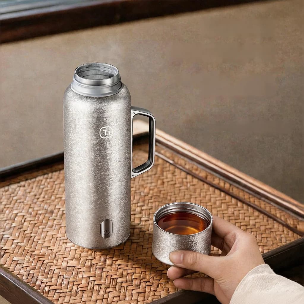 Titanska grijana izolirana šalica s ručkom 680ml poklon kutija