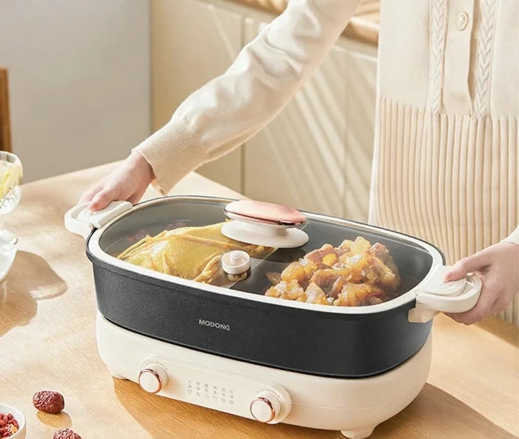 Razdijeljeni električni hot pot 7L s neovisnom kontrolom temperature u dvije zone