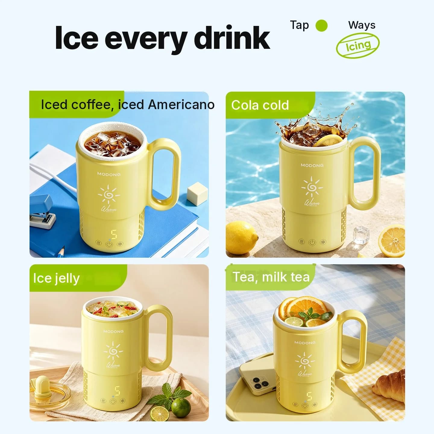 Mini šalica za hlađenje i grijanje 450 mL 36 W dodirno upravljanje