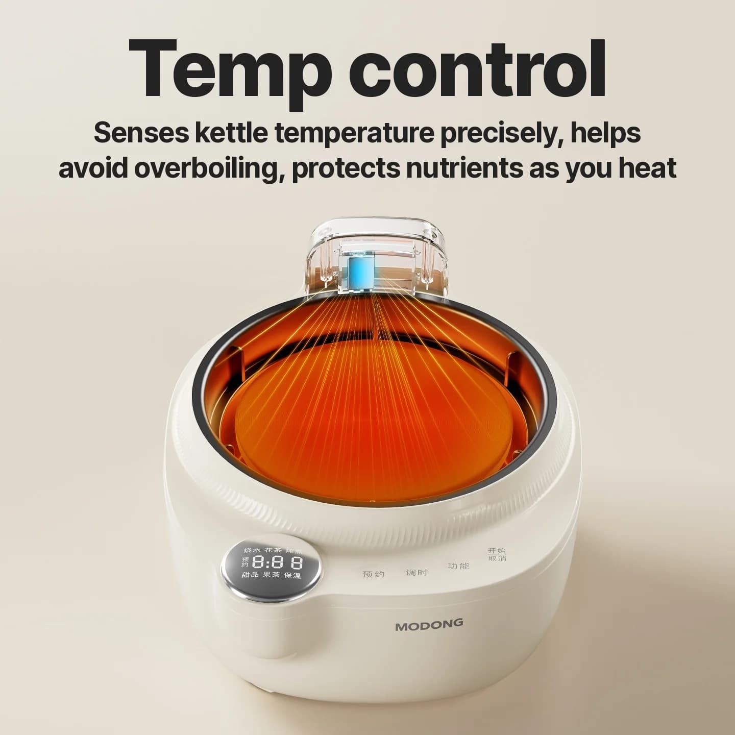 Stakleno električno kuhalo za čaj s regulacijom temperature, 1L