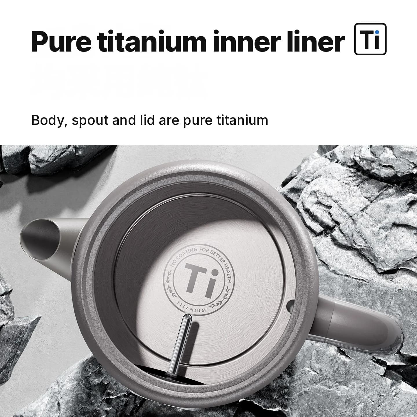 Čajnik od čistog titana 1.8L s prikazom temperature