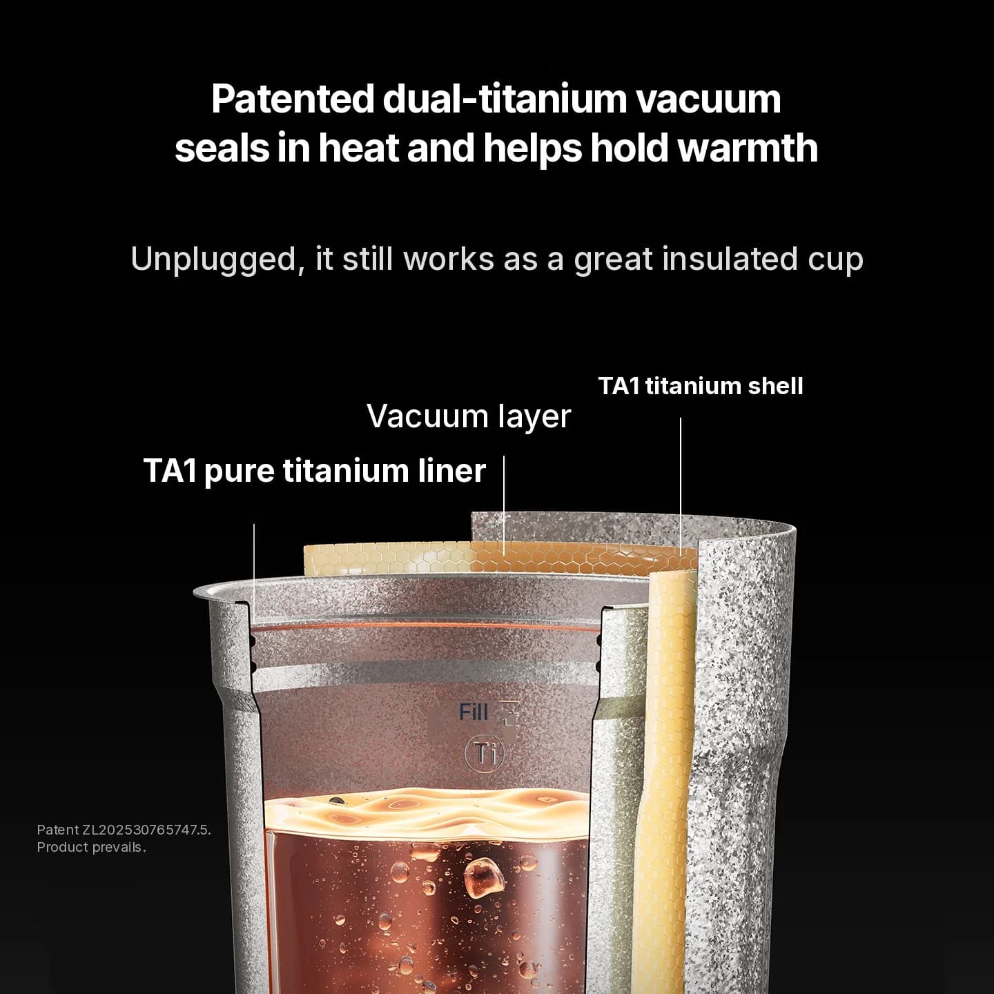 Prijenosna električna grijaća šalica od titana 400ml s prikazom temperature