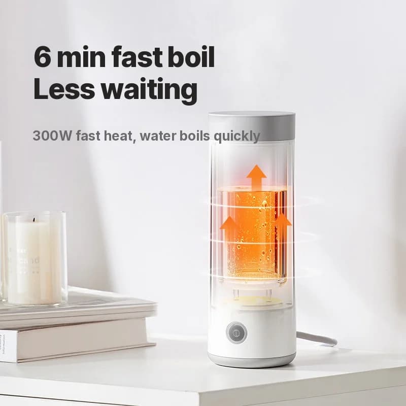 Prijenosna električna šalica za zagrijavanje, nehrđajući čelik 304, 300 ml, 220 V