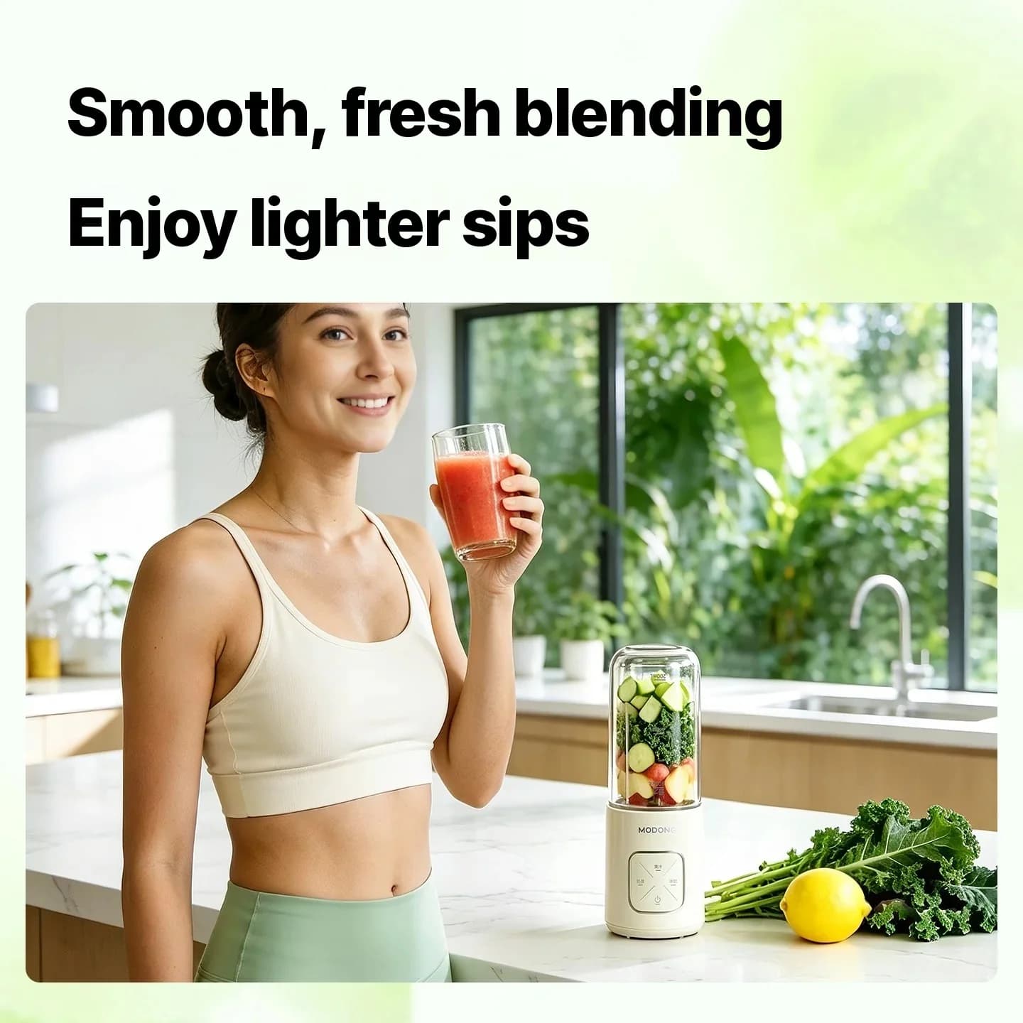 Prijenosna bežična blender šalica s dvije čaše i drobljenjem leda