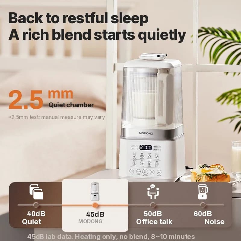 Grijaći blender s tihim radom i funkcijom održavanja topline