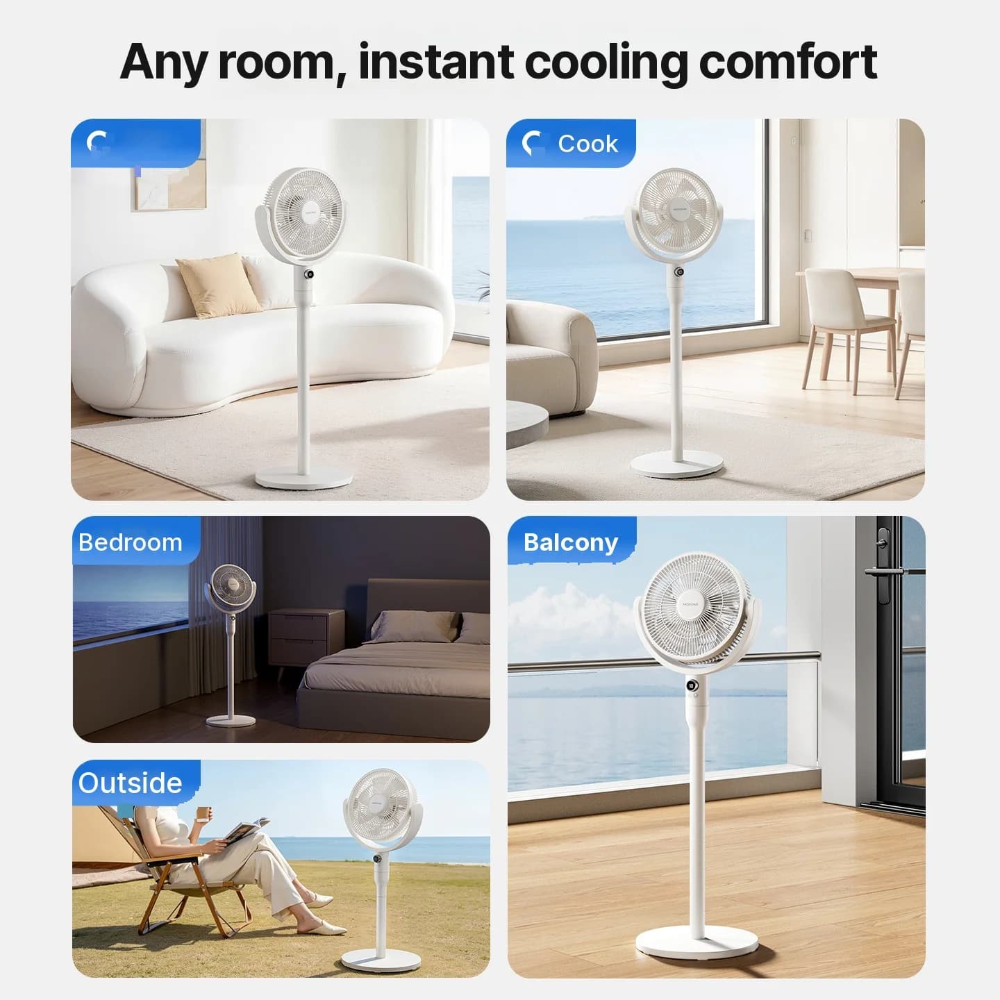 Stolni ventilator za cirkulaciju zraka s glasovnim upravljanjem i oscilacijom