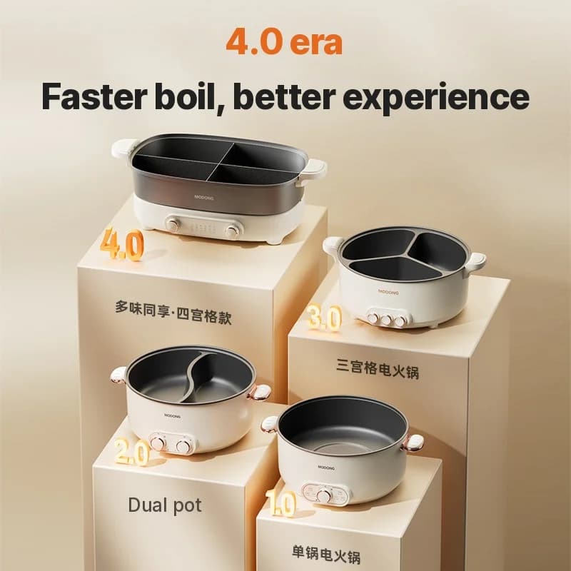 Električni hot pot 7L s pregradom ili četiri odjeljka, 220V, podijeljena posuda