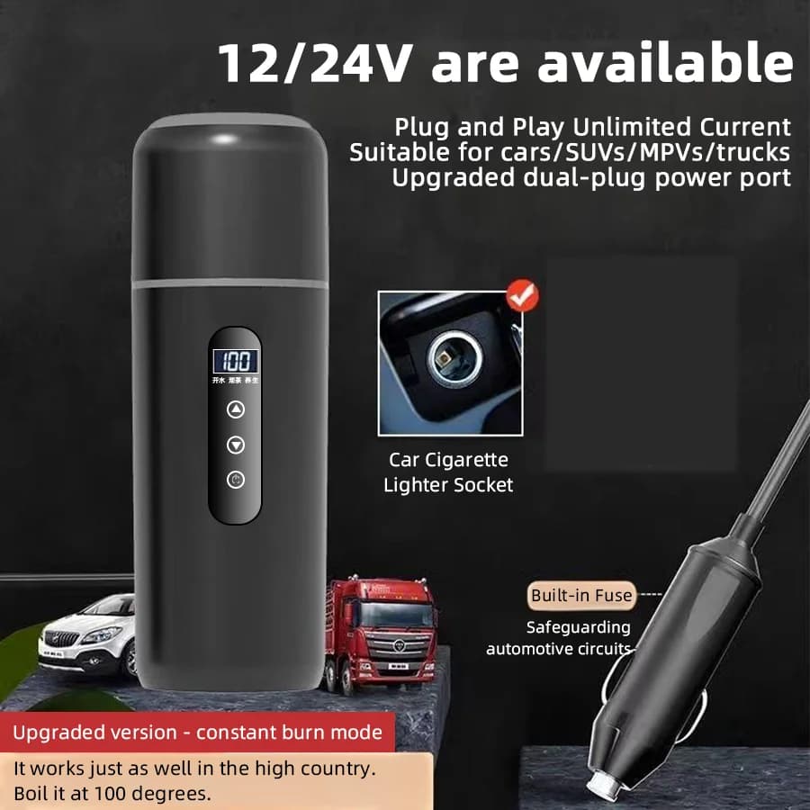 Pametna grijaća šalica za automobil s dodirnim zaslonom 500 ml