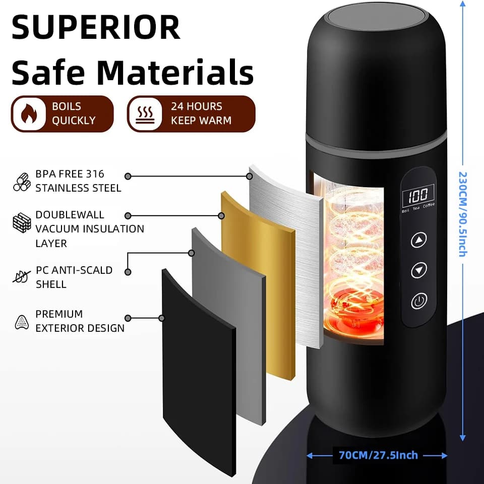 Grijaća šalica za automobil 500 ml 12V/24V