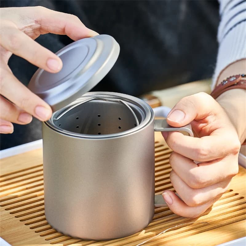 450ml čaša s infuzerom za čaj od čistog titana