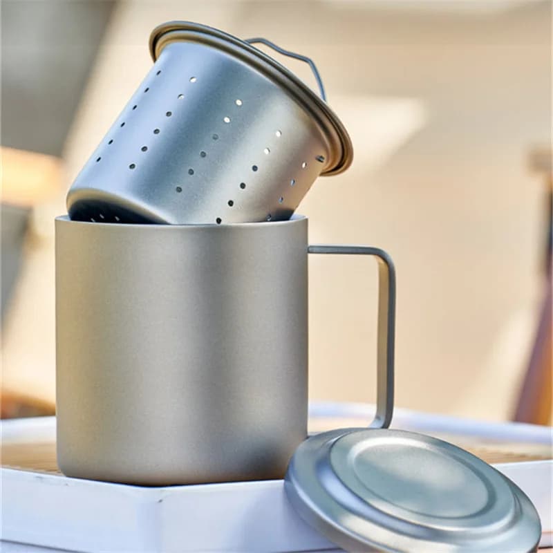 450ml čaša s infuzerom za čaj od čistog titana